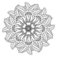 Circular pattern in form of mandala for Henna, Mehndi, tattoo, decoration. Decorative ornament in ethnic oriental style. Coloring book page. vector