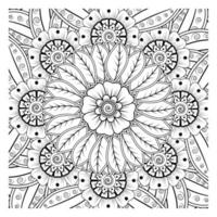 Circular pattern in form of mandala for Henna, Mehndi, tattoo, decoration. Decorative ornament in ethnic oriental style. Coloring book page. vector