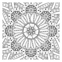 Circular pattern in form of mandala for Henna, Mehndi, tattoo, decoration. Decorative ornament in ethnic oriental style. Coloring book page. vector