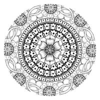 patrón circular en forma de mandala para henna, mehndi, tatuaje, decoración. adorno decorativo en estilo étnico oriental. página de libro para colorear. vector