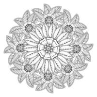 Circular pattern in form of mandala for Henna, Mehndi, tattoo, decoration. Decorative ornament in ethnic oriental style. Coloring book page. vector