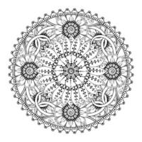 Circular pattern in form of mandala for Henna, Mehndi, tattoo, decoration. Decorative ornament in ethnic oriental style. Coloring book page. vector