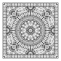 Circular pattern in form of mandala for Henna, Mehndi, tattoo, decoration. Decorative ornament in ethnic oriental style. Coloring book page. vector