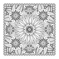 Circular pattern in form of mandala for Henna, Mehndi, tattoo, decoration. Decorative ornament in ethnic oriental style. Coloring book page. vector