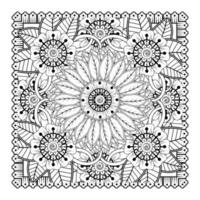 Circular pattern in form of mandala for Henna, Mehndi, tattoo, decoration. Decorative ornament in ethnic oriental style. Coloring book page. vector