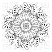 patrón circular en forma de mandala para henna, mehndi, tatuaje, decoración. adorno decorativo en estilo étnico oriental. página de libro para colorear. vector