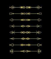 Gold Borders Elements Set Collection, ornament Vector