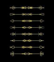 Gold Borders Elements Set Collection, ornament Vector