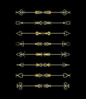 Gold Borders Elements Set Collection, ornament Vector