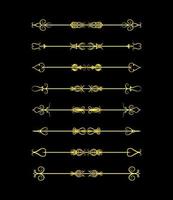 Gold Borders Elements Set Collection, ornament Vector