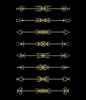 Gold Borders Elements Set Collection, ornament Vector