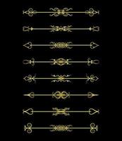 Gold Borders Elements Set Collection, ornament Vector