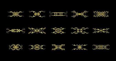 Gold Borders Elements Set Collection, ornament Vector