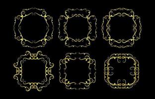 Gold Borders Elements Set Collection, ornament Vector