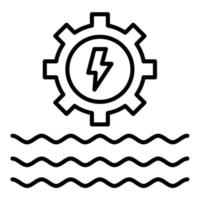 icono de línea de energía hidroeléctrica vector