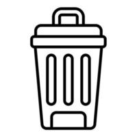 icono de línea de bote de basura vector