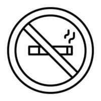 No Smoking Line Icon vector