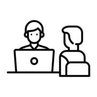 Interview Line Icon vector