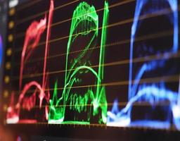Color grading graph or RGB colour correction indicator on monitor photo