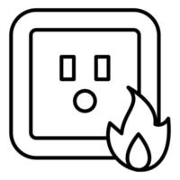 Electricity Fire Line Icon vector