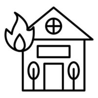House Fire Line Icon vector