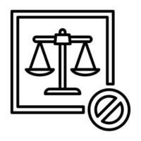 icono de línea ilegal vector