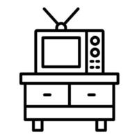 icono de línea de soporte de tv vector