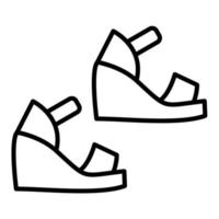 Wedge Heel Line Icon vector