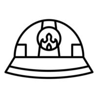 icono de línea de casco de bombero vector