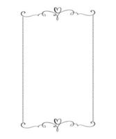 marco ornamental vectorial rectangular de caligrafía con corazón. ornamento decorativo del día de san valentín para la decoración, diseño de invitación de boda, tarjeta de felicitación romántica de amor vector