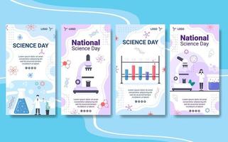 National Science Day Stories Template Flat Design Illustration Editable of Square Background Suitable for Social Media or Greeting Card vector