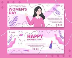 Women's Day Banner Template Flat Illustration Editable of Square Background Suitable for Social Media, Greeting Card and Web Internet Ads vector