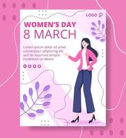 Women's Day Poster Template Flat Illustration Editable of Square Background Suitable for Social Media, Greeting Card and Web Internet Ads vector