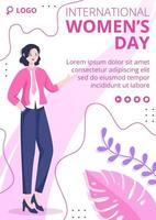 Women's Day Flyer Template Flat Illustration Editable of Square Background Suitable for Social Media, Greeting Card and Web Internet Ads vector