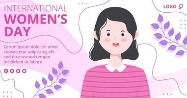 Women's Day Post Template Flat Illustration Editable of Square Background Suitable for Social media, Greeting Card or Web Internet Ads vector