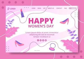 Women's Day Landing Page Template Flat Illustration Editable of Square Background Suitable for Social Media, Greeting Card and Web Internet Ads vector