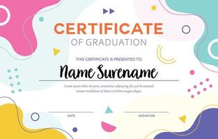 Certificate Template For Graduation and Achievement vector