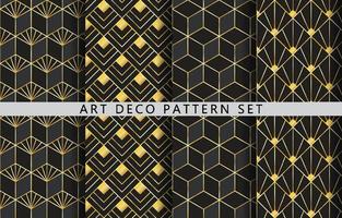 conjunto de patrones de lujo art deco vector