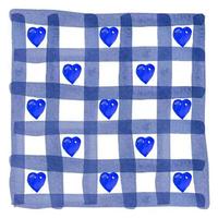 Background of blue hearts and watercolor stripes on a white background. Use for wedding invitations, birthday parties, menus and decorations photo