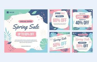 Spring Sale Social Media Template vector