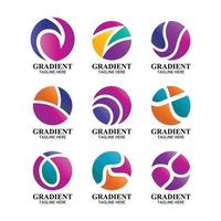 Abstract Gradient Round Shape Logo Element Collection vector