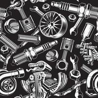 Auto parts seamless background, this background can be used as wallpapers for a garage, car service, or as a fabric print vector