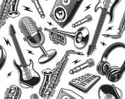 Music seamless background, this design can be used as wallpaper for a sound recording studio vector