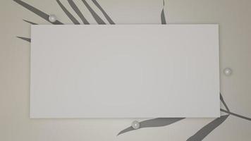 el marco de fondo de representación 3d abstracto con fondo de hoja se ve elegante. diseño para banner de tarjeta otro estilo retro. copiar espacio.ilustración foto