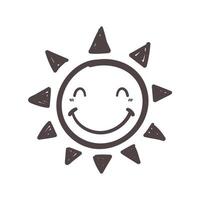 hand drawn cute cartoon character sun set summer solar radiation element vector