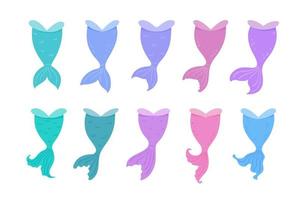 Underwater mermaid tail silhouette cute party decorations for girls vector