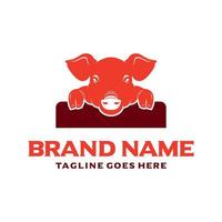 pig head logo vector