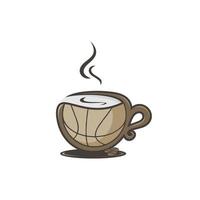 coffee basketball logo design vector