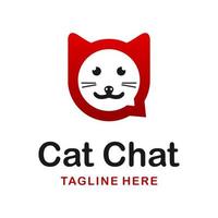 cat chat logo vector