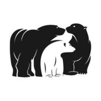 bear character logo vector